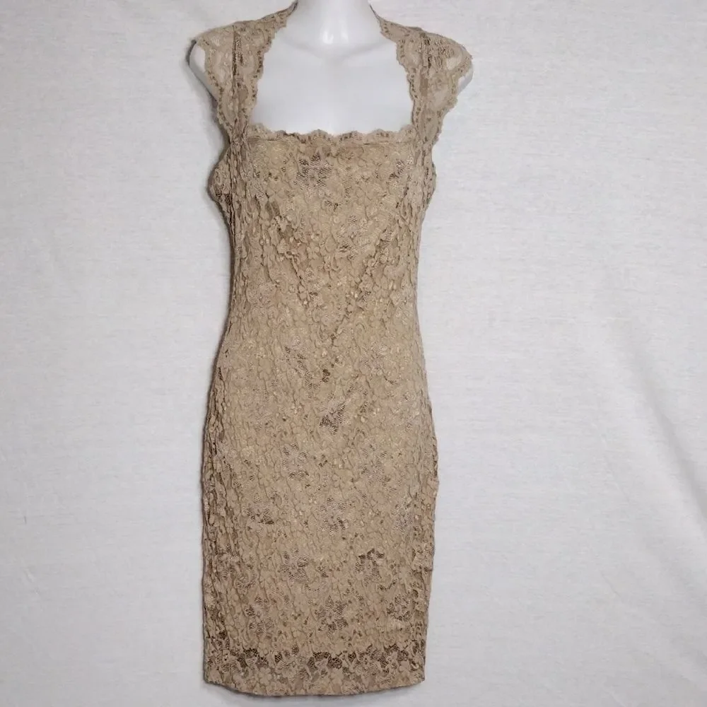 Rubber Ducky Productions Nude/Tan Lace Dress Size Medium